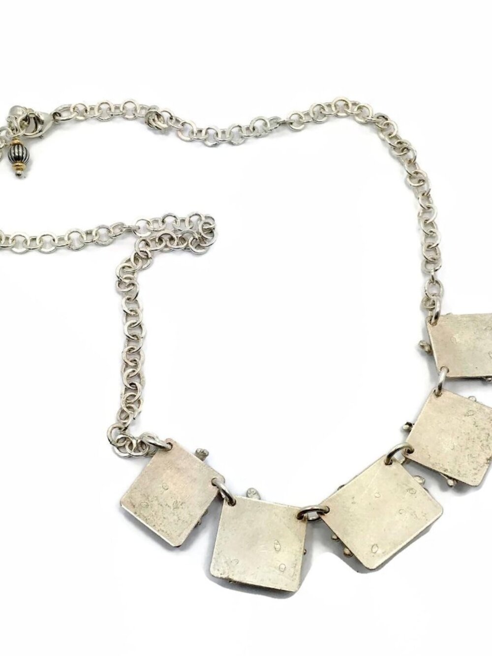 Sterling Silver Necklace, Artisan, Studio, Vintage, One of a Kind, Blue Topaz - Picture 6 of 7